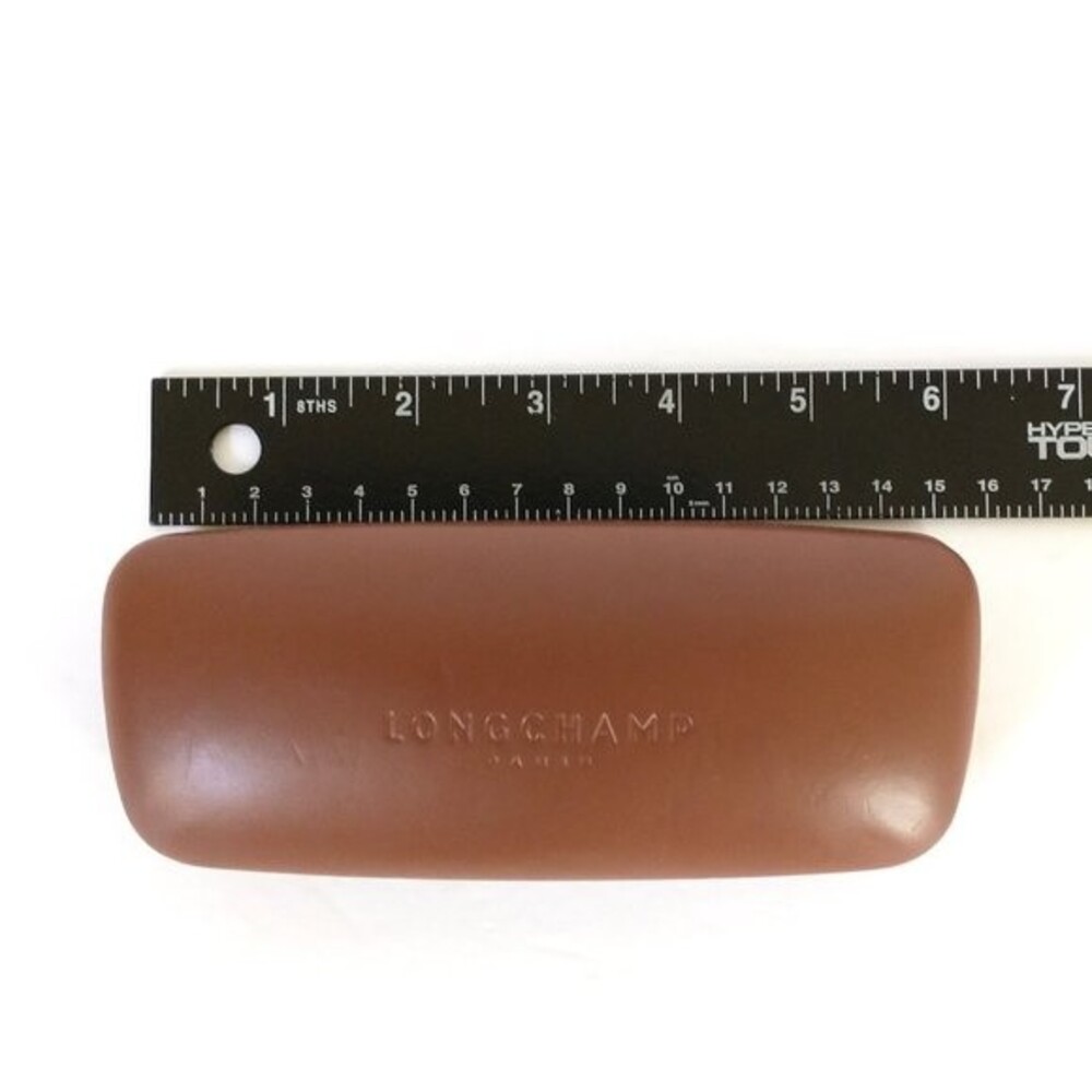 Longchamp Paris Brown Hard Clamshell Sunglasses Glass Case Eyeglasses Luxury - Picture 5 of 7